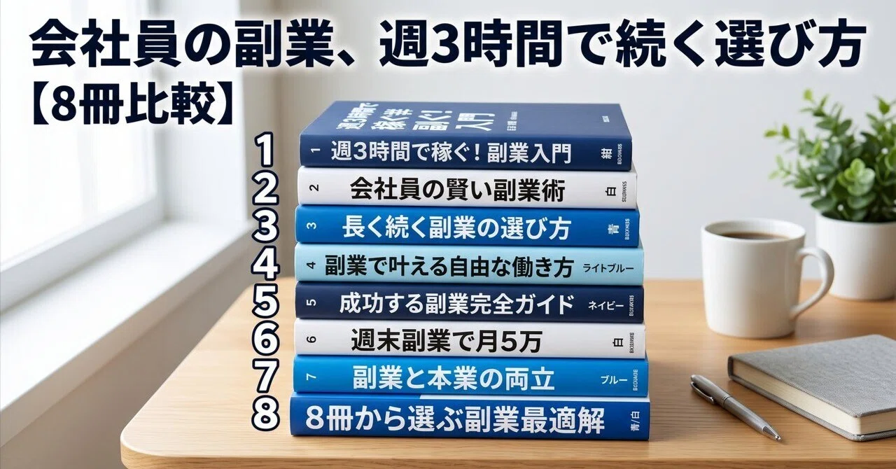 会社員の副業、週3時間で続く選び方【8冊比較】｜ちよ | Webクリエイター