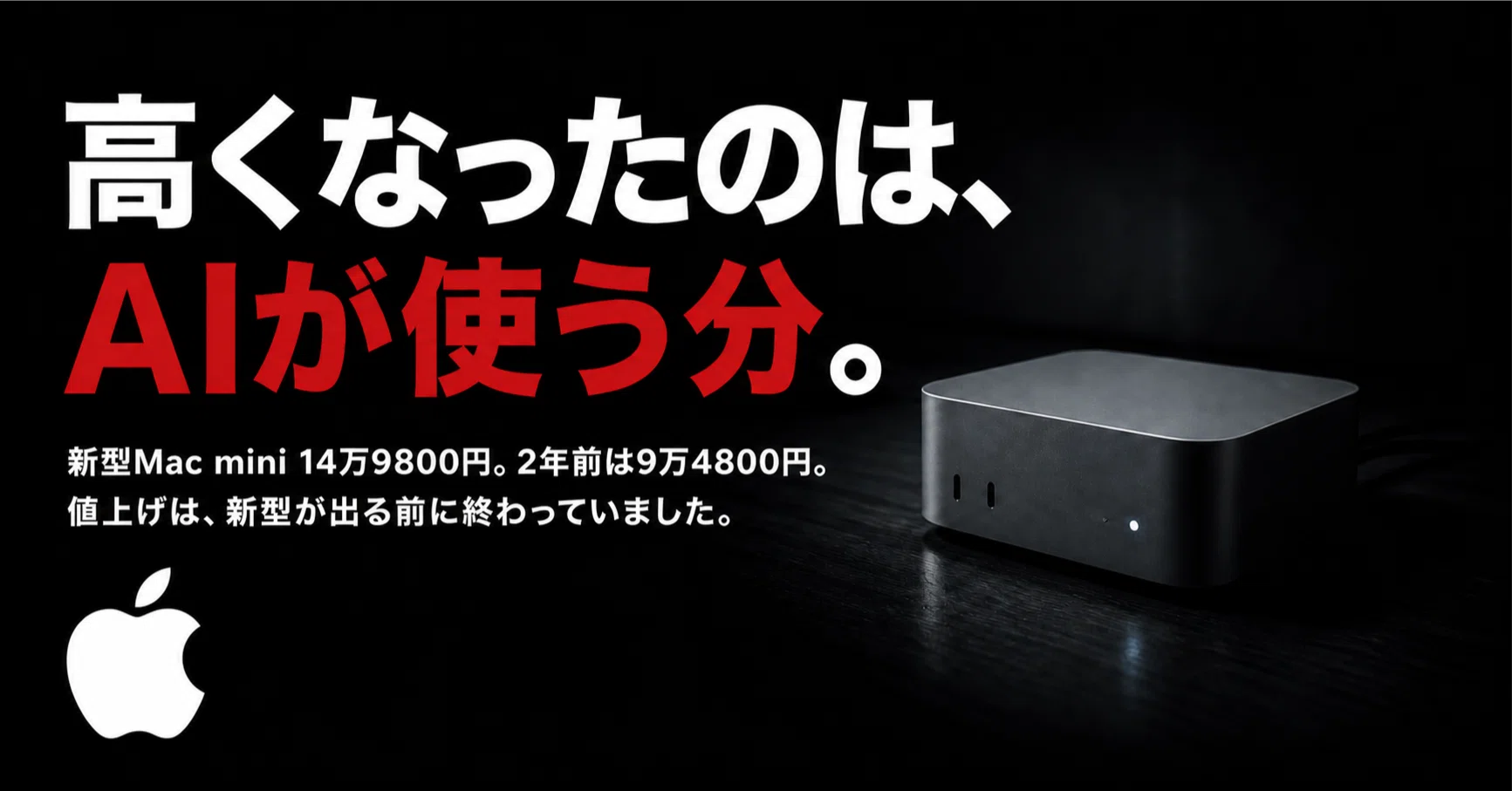 2年で1.6倍。Mac miniの値上げは、新型が出る前に終わっていました｜こ