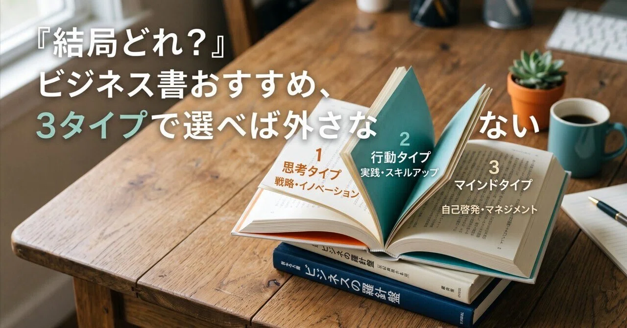 結局どれ？』ビジネス書おすすめ、3タイプで選べば外さない｜ひろと