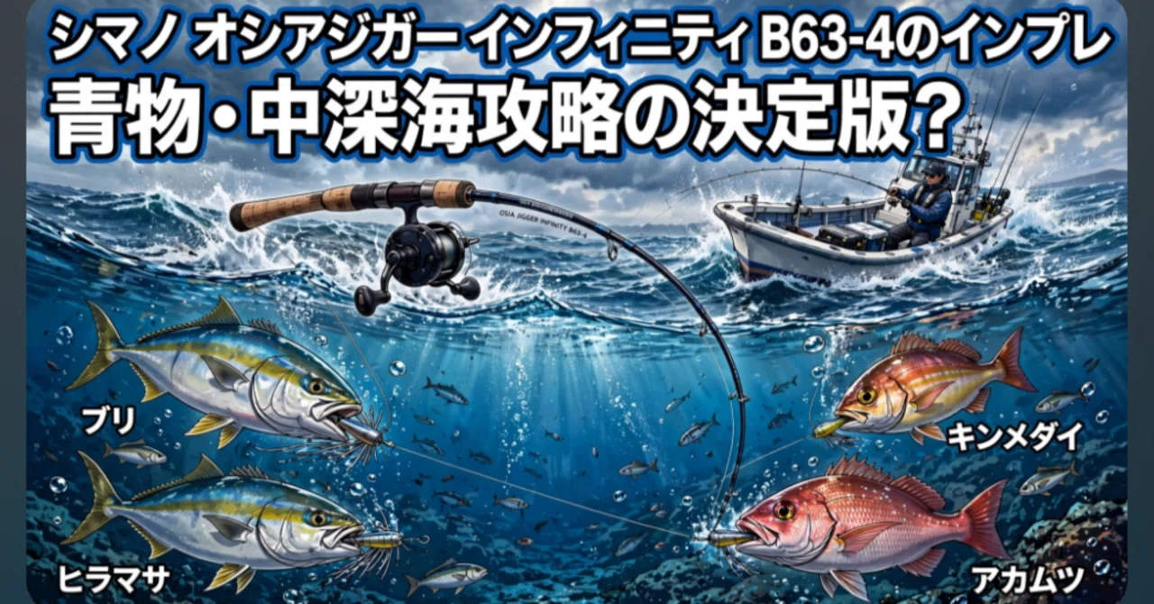 シマノ オシアジガー インフィニティ B63-4のインプレ 青物・中深海