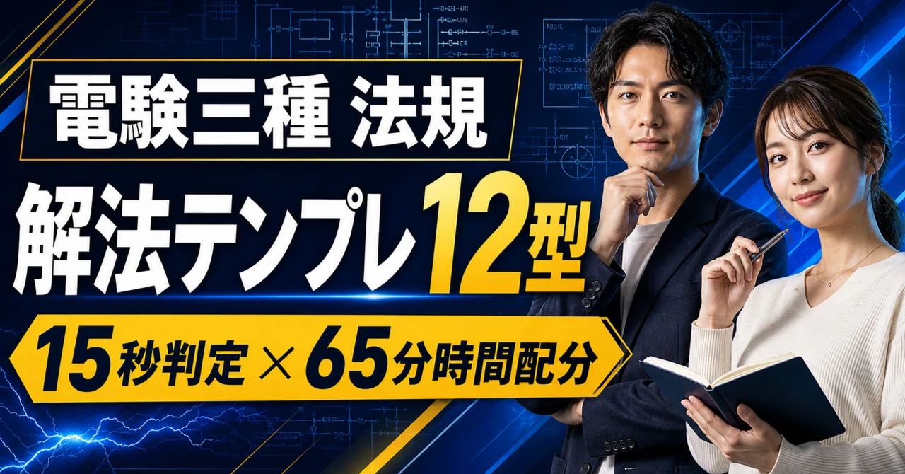 2026年度上期・法規】第三種電気主任技術者試験合格対策｜解法12型・15