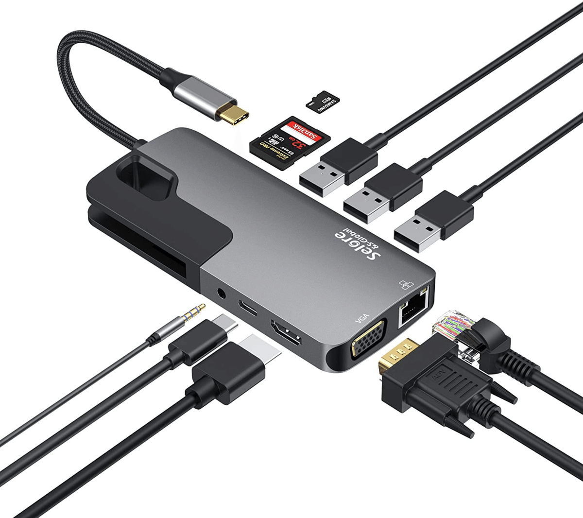Selore USBハブ 8ポート HDMI3ポート