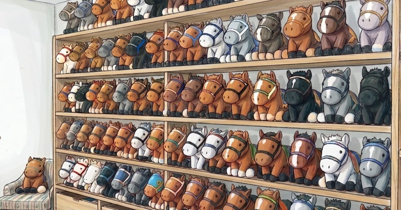 競馬グッズの収納を頑張ってみる 第2弾（ぬいぐるみ類）｜はまなす