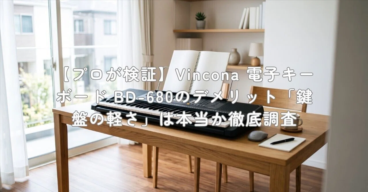プロが検証】Vincona 電子キーボード BD-680のデメリット「鍵盤の軽さ
