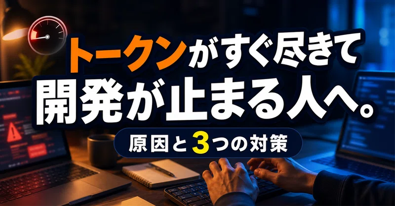 トークンがすぐ尽きて開発が止まる人へ。原因と3つの対策