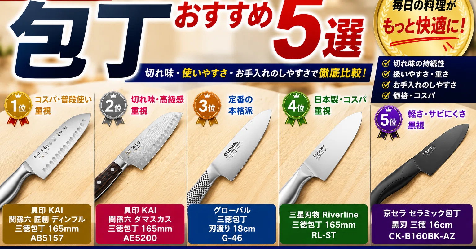 2026年版】包丁おすすめ5選｜切れ味・使いやすさ・お手入れのしやすさ