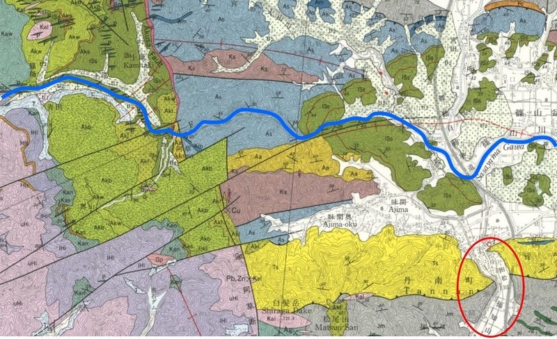 篠山盆地_地質図_篠山川