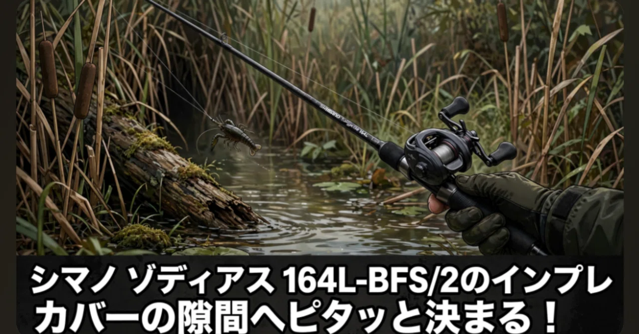シマノ ゾディアス 164L-BFS/2のインプレ：カバーの隙間へピタッと