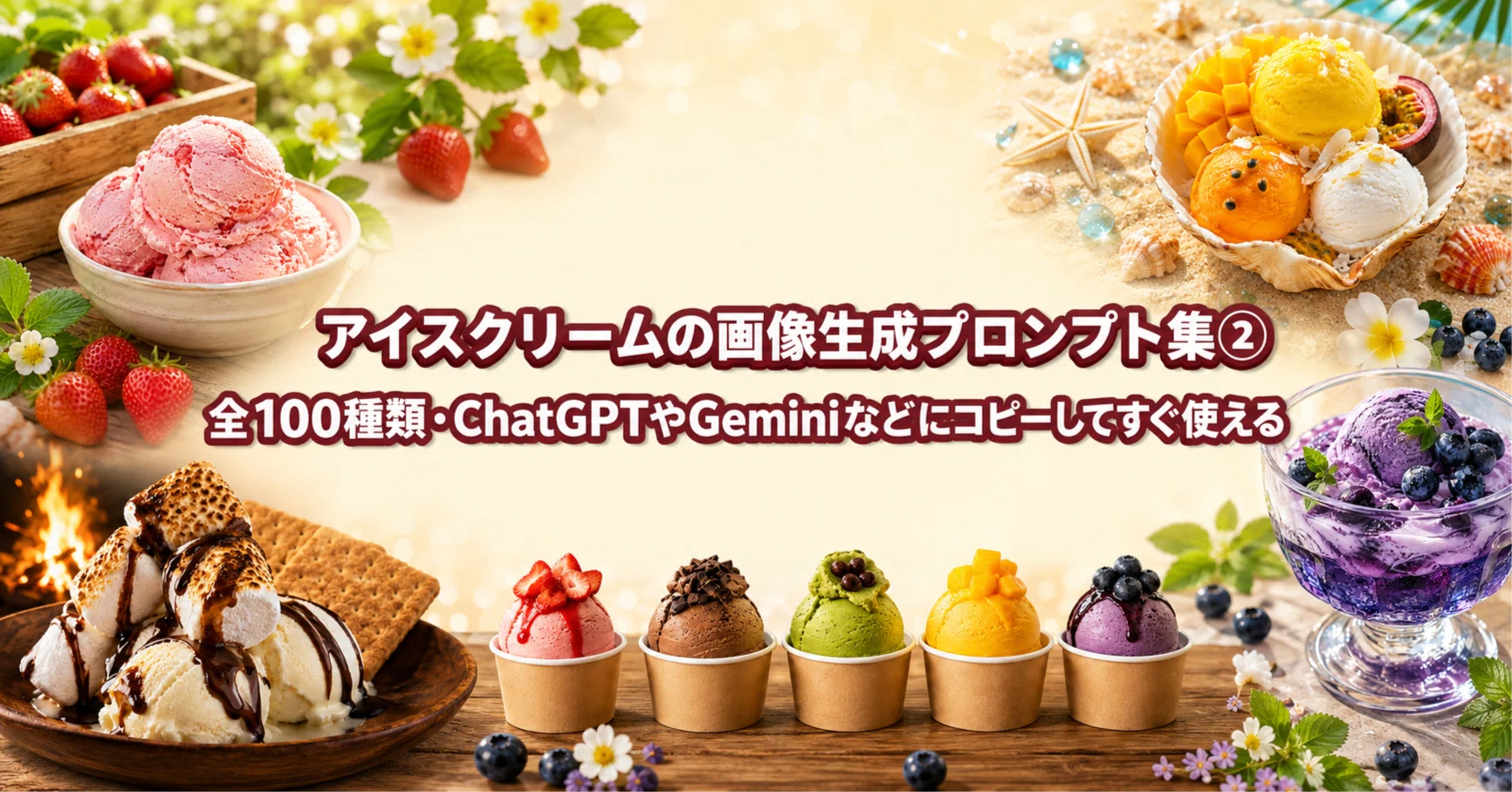 Ice Cream Image Generation Prompts Vol. 2 | 100 Varieties - Ready