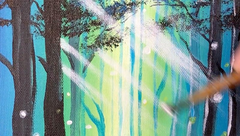 アクリル絵の具を使用した 煌めく森 の描き方 初心者が簡単に絵を描く方法 Junya Art Note