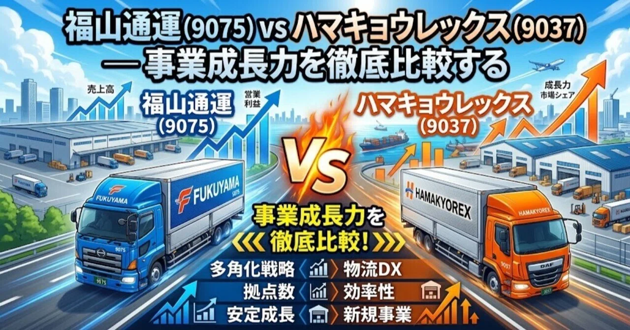 福山通運（9075）vs ハマキョウレックス（9037）— 事業成長力を徹底