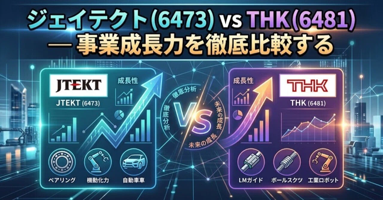 ジェイテクト（6473）vs THK（6481）— 事業成長力を徹底比較する｜kabutabi