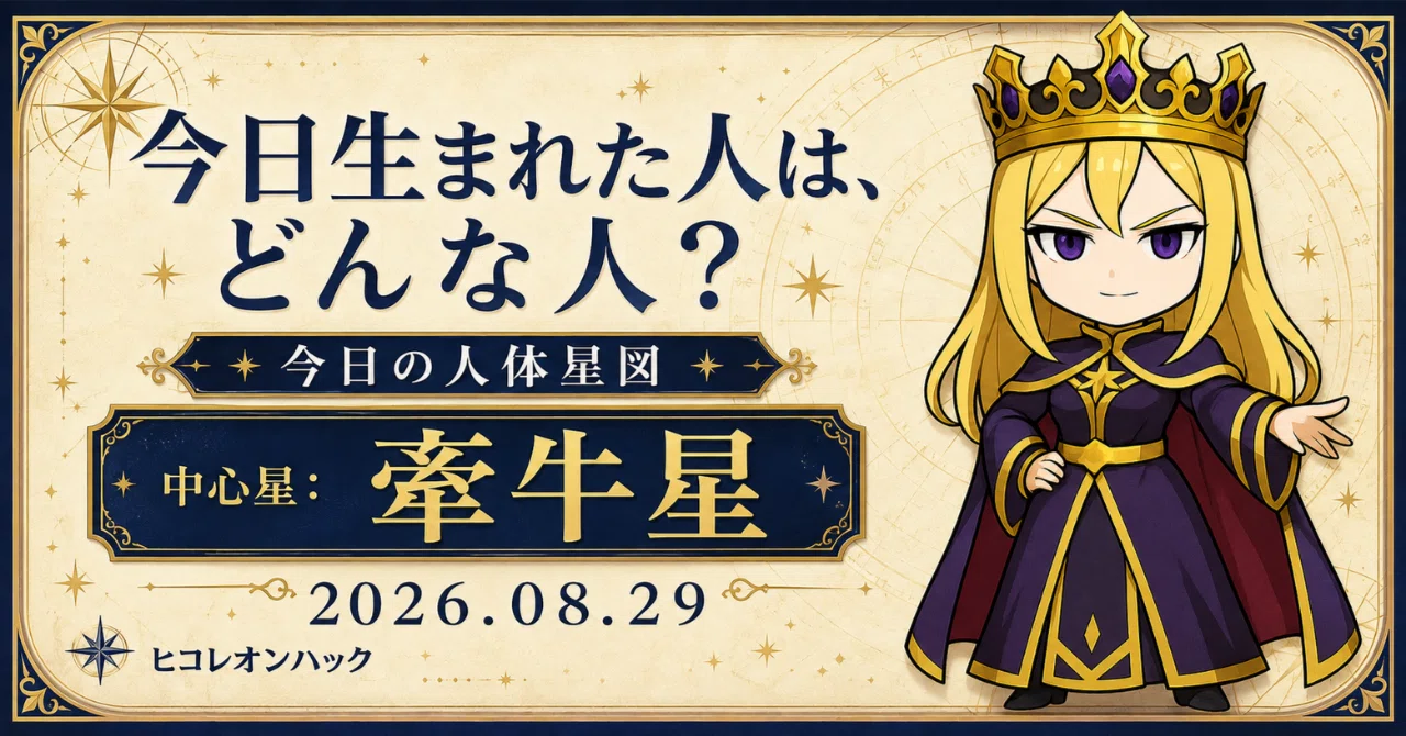 今日生まれた人は、どんな人？｜2026年8月29日の人体星図を読む