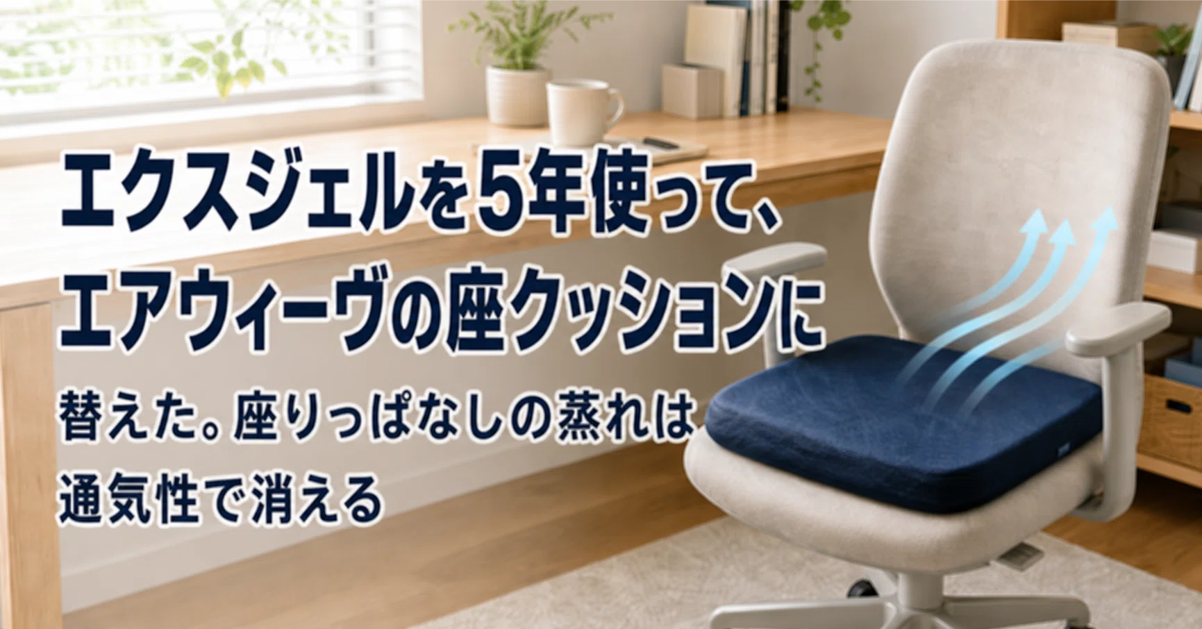 エクスジェルを5年使って、エアウィーヴの座クッションに替えた。座り
