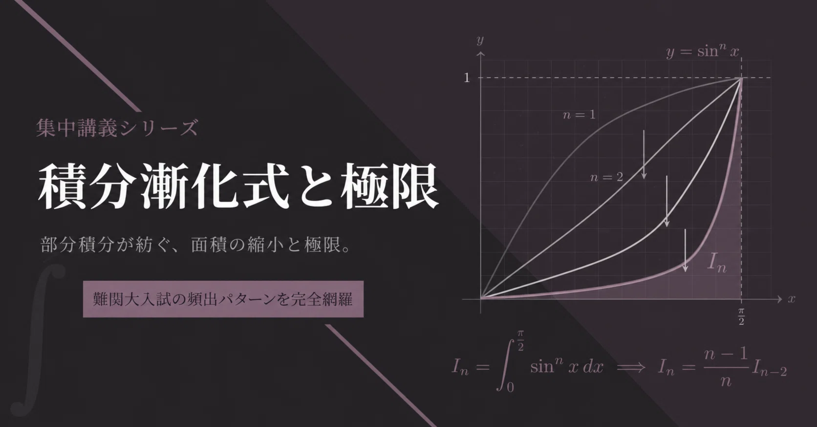 集中講義】積分漸化式と極限・無限級数｜しぶ