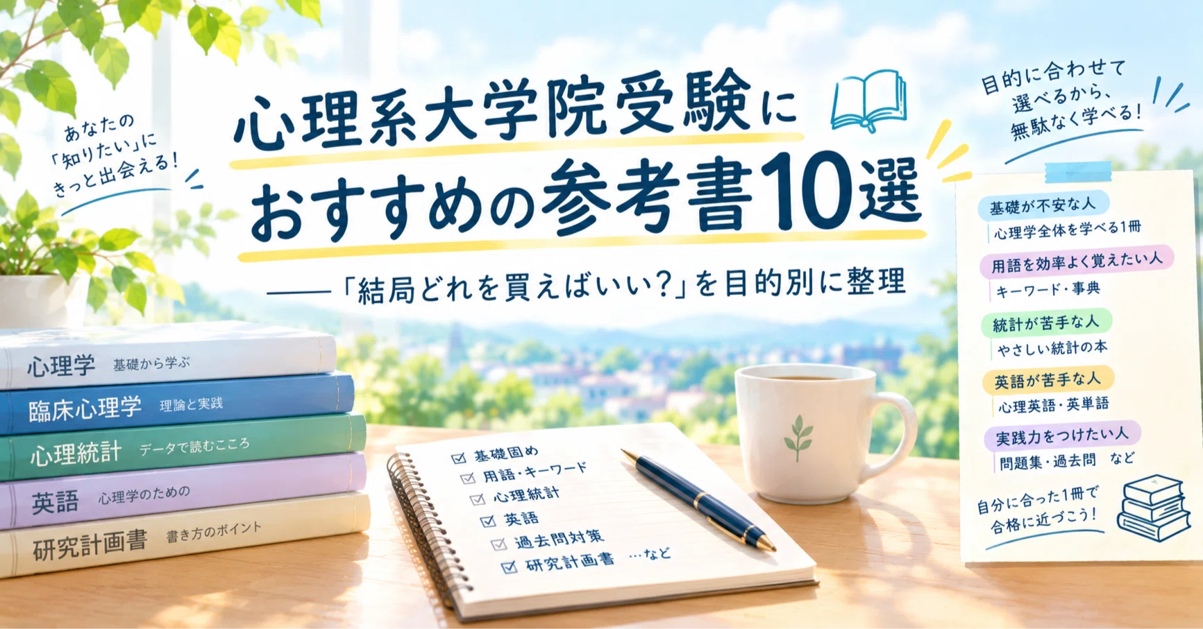 心理系大学院受験におすすめの参考書10選――「結局どれを買えばいい