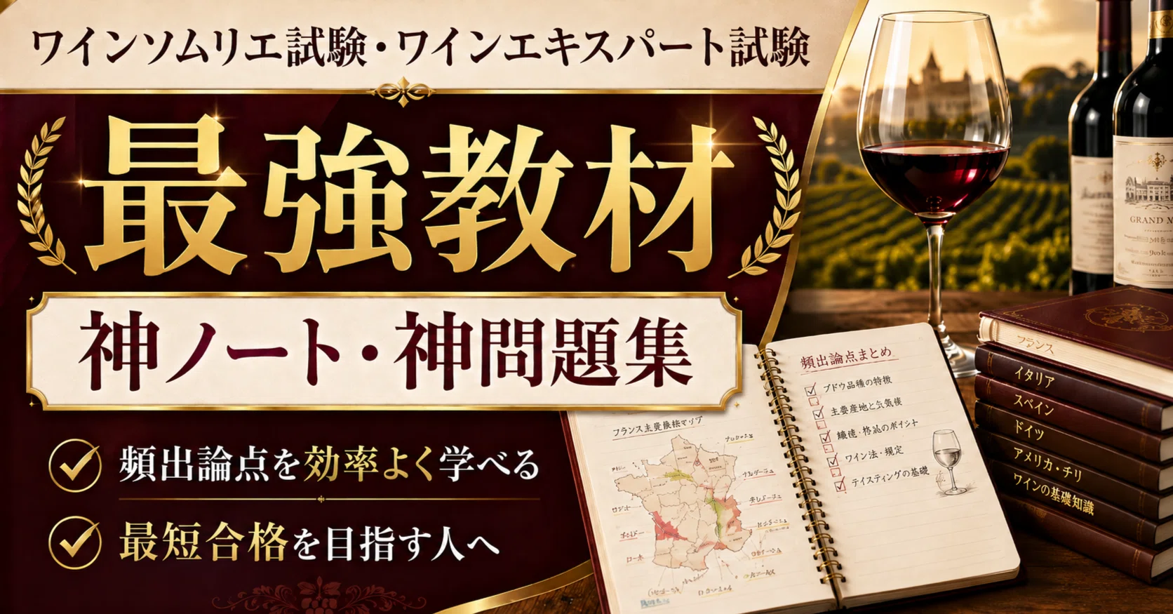 ソムリエワインエキスパート試験対策テキスト含語呂集 2027年合格目標】ソムリエ・ワインエキスパート試験の最強効率の教材