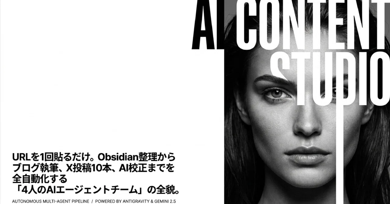 【実践】URLを1回貼るだけ!Obsidian整理・ブログ・X投稿10本・AI校正まで全自動化する「4人のAIエージェントチーム」をつくってしまいましたよ!!!|くるみnote@Advance‐Plus