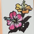 フリー図案no 037 バラとリボンと黒猫 の切り絵 華色切絵 平石智美のカラー切り絵を楽しむnote Note