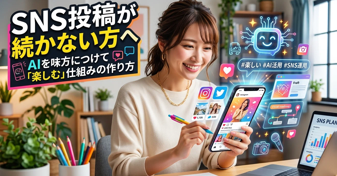 SNS投稿が続かない方へ。AIを味方につけて「楽しむ」仕組みの作り方