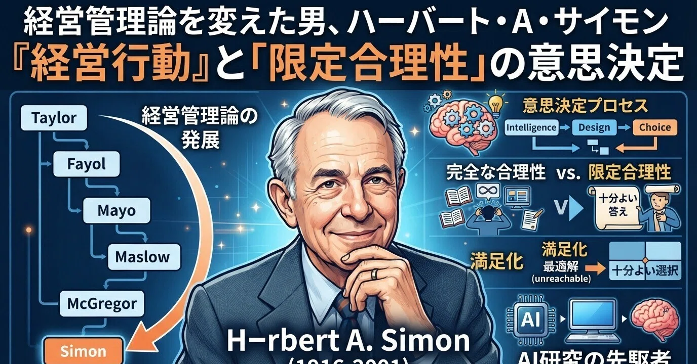 経営管理論で学ぶハーバート・A・サイモンの著書とは？――『経営行動