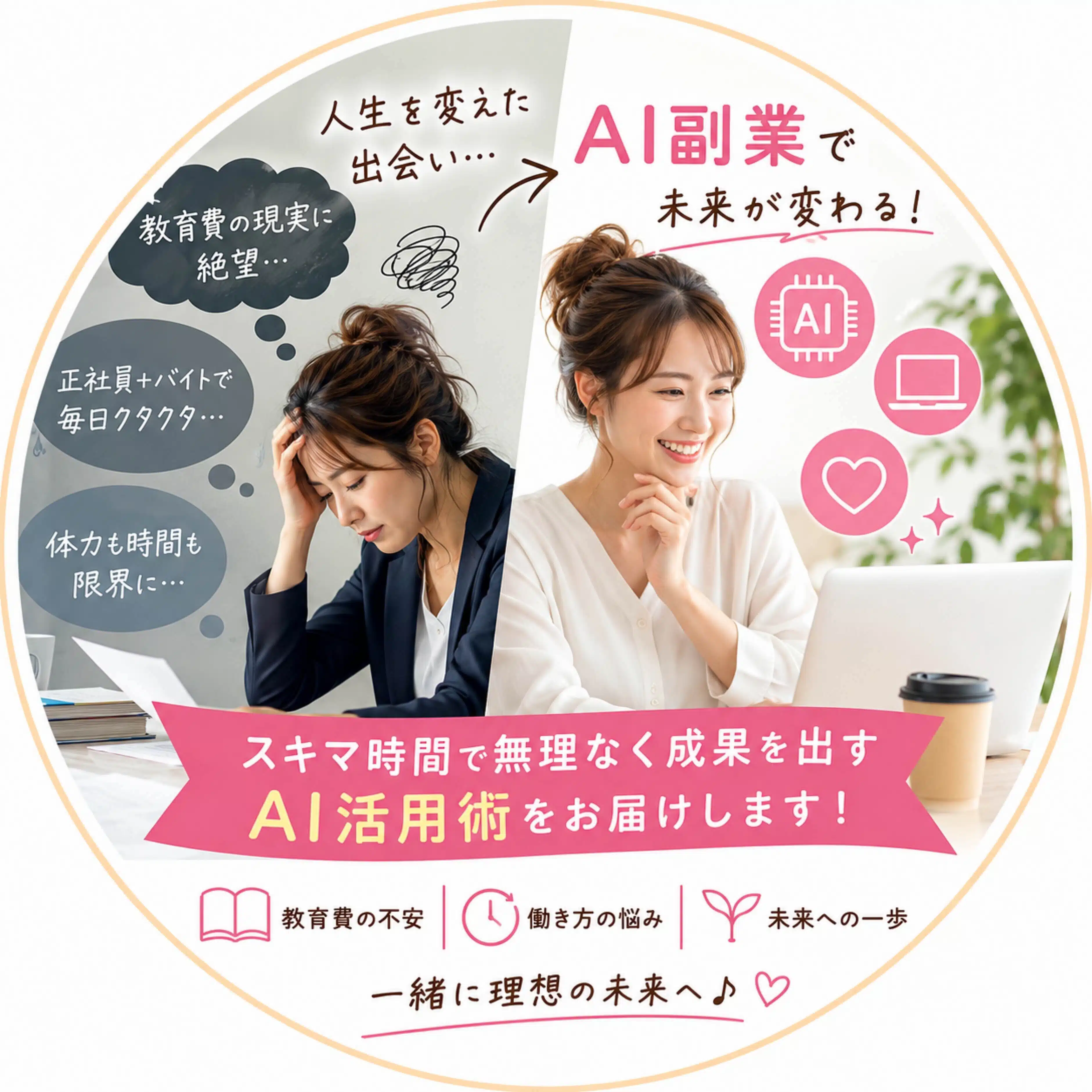 奨学金ゼロを目指すAI副業ママ