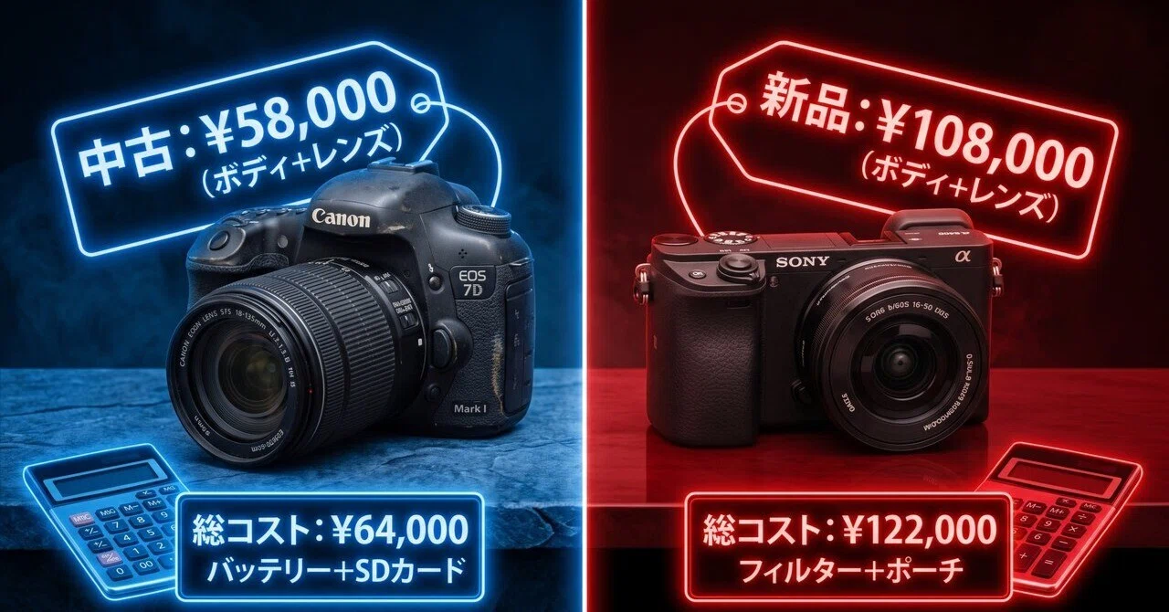 一眼レフ初心者へ、中古と新品の総コストを電卓で比較した｜ひろと