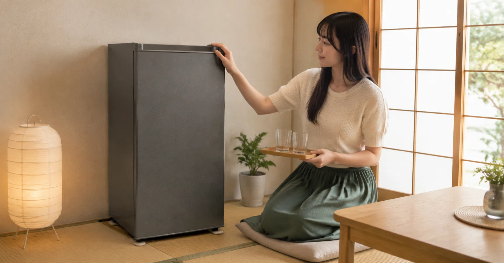 SAMKYOの95L冷蔵庫GU95Sで小さなキッチンを心地よく｜キツネ｜コラム