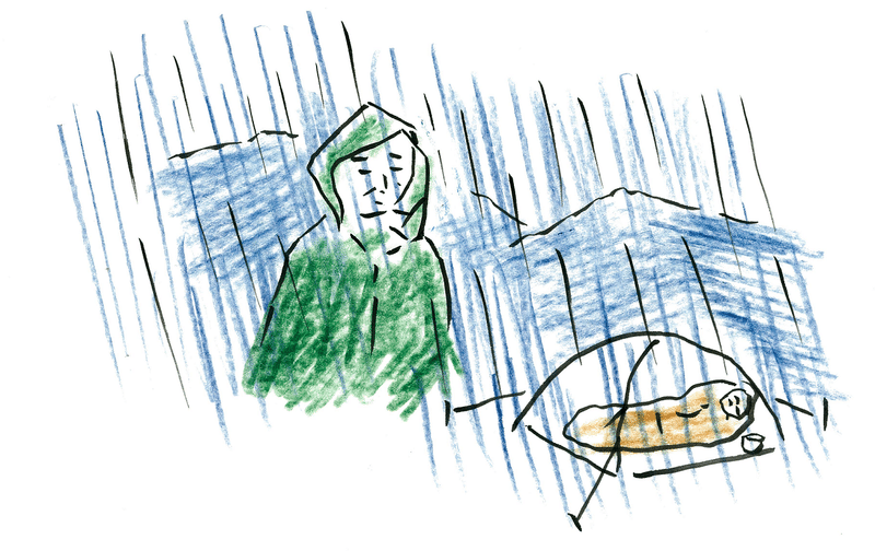 雨のテント2