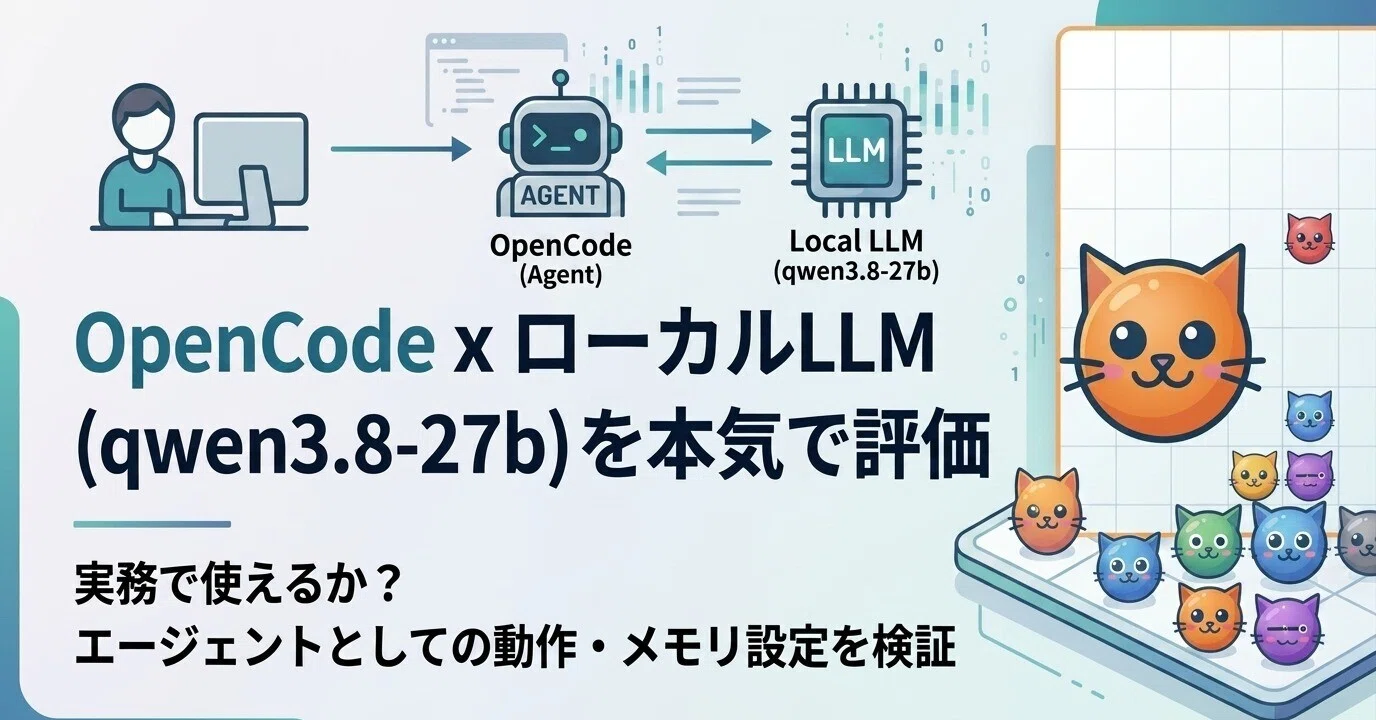 OpenCode × ローカルLLM(qwen3.8-27b)を本気で評価――実務で使えるか