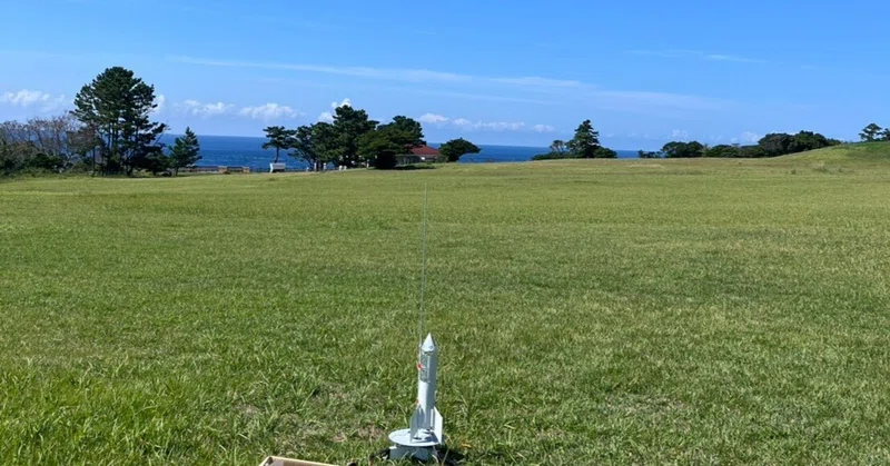青空の下、缶サット試射に挑戦！