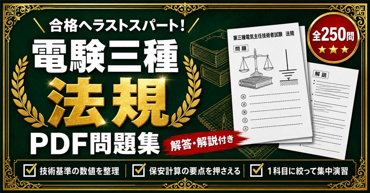 第三種電気主任技術者試験（電験三種）法規】対策問題集 全250問＋解答