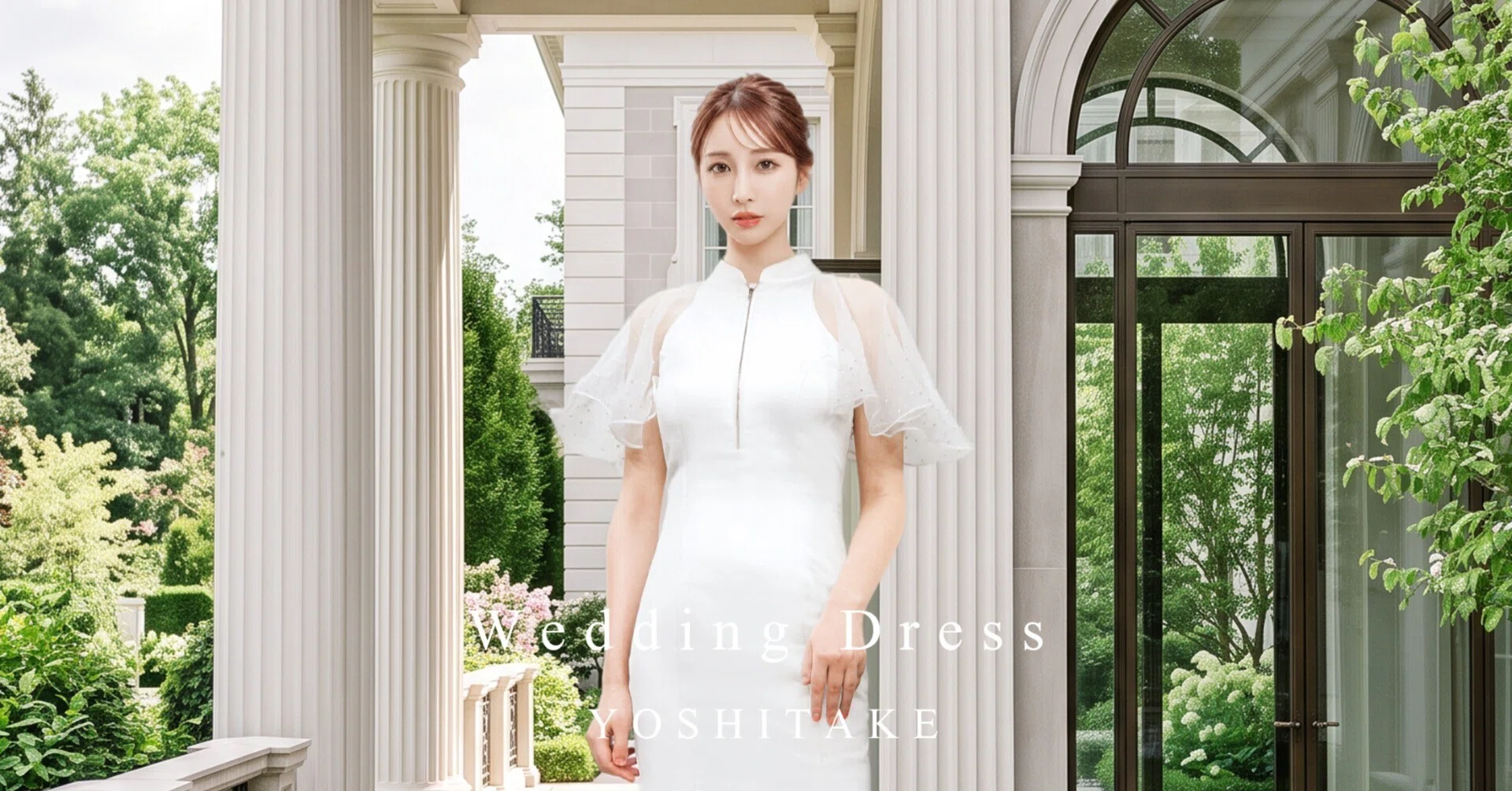ウエディングドレス The Latest Style: Front Zipper x Jeweled Sleeves Y1670
