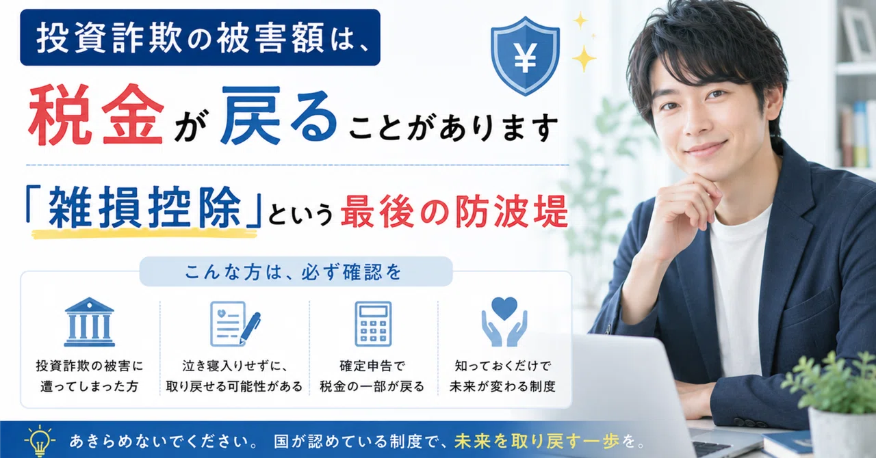 投資詐欺の被害額は、税金が戻ることがあります｜「雑損控除」という最後の防波堤