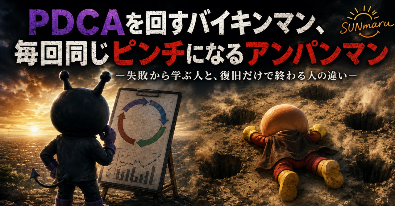PDCAを回すバイキンマン、毎回同じピンチになるアンパンマン―失敗から学ぶ人と、復旧だけで終わる人の違い―｜SUNmaru🌻