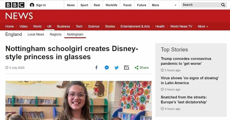 英国の11歳女子が メガネをかけたディズニー風プリンセス を作成 倉田直子 オランダ在住ライター Note