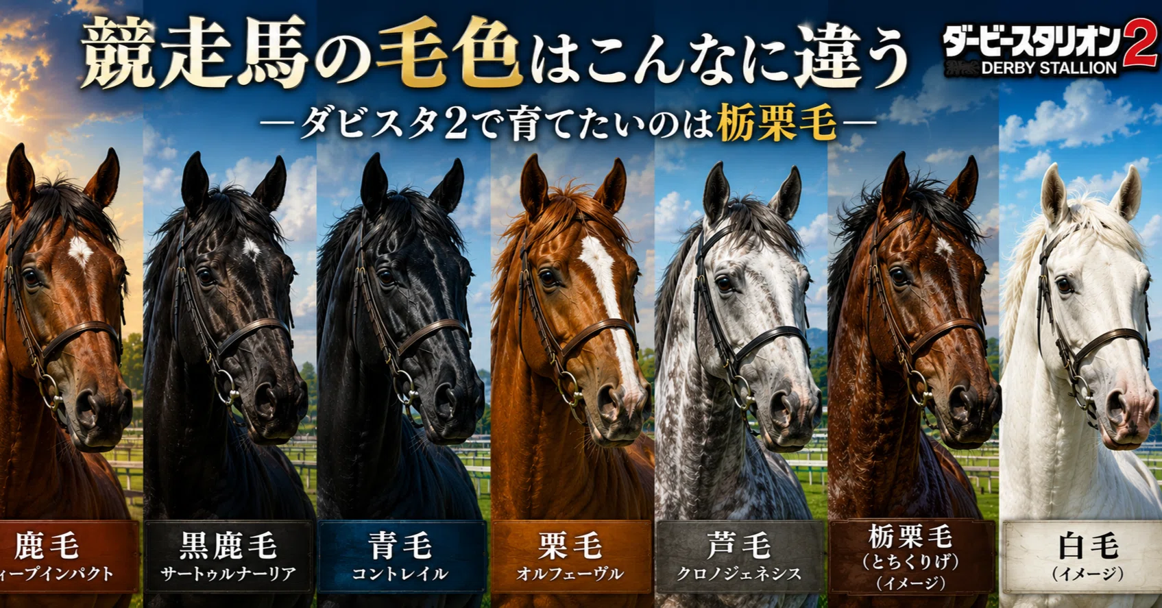 第14回］競走馬の毛色はこんなに違う｜ダビスタ2で育てたいのは栃栗毛