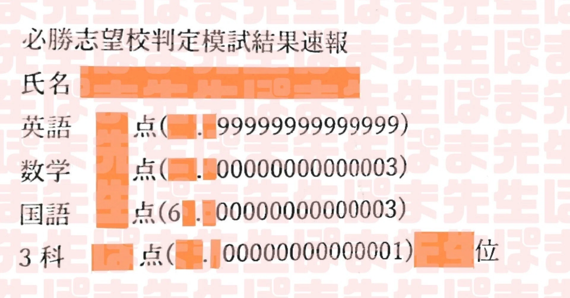 9/2最新版】結果速報最終版！！ 第2回必勝志望校判定模試（早稲アカ