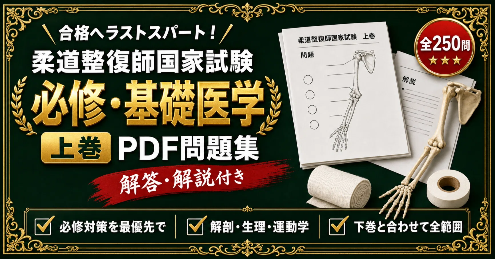 柔道整復師国家試験 対策問題集 全2冊セット｜スタディルーム資格