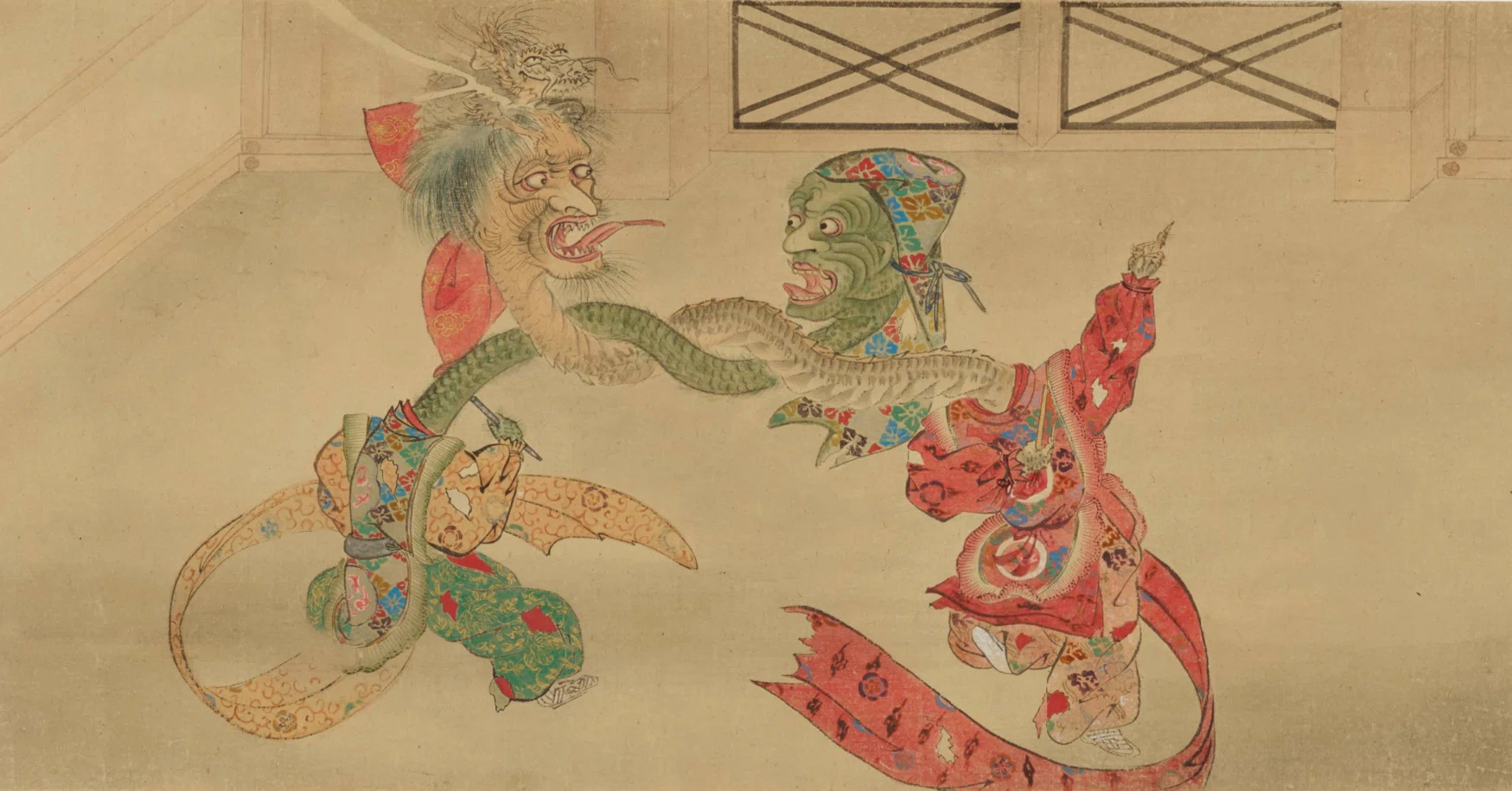 大英博物館展出品作⑲源琦《妖怪絵巻》安永7年（1778）紙本着色、大英