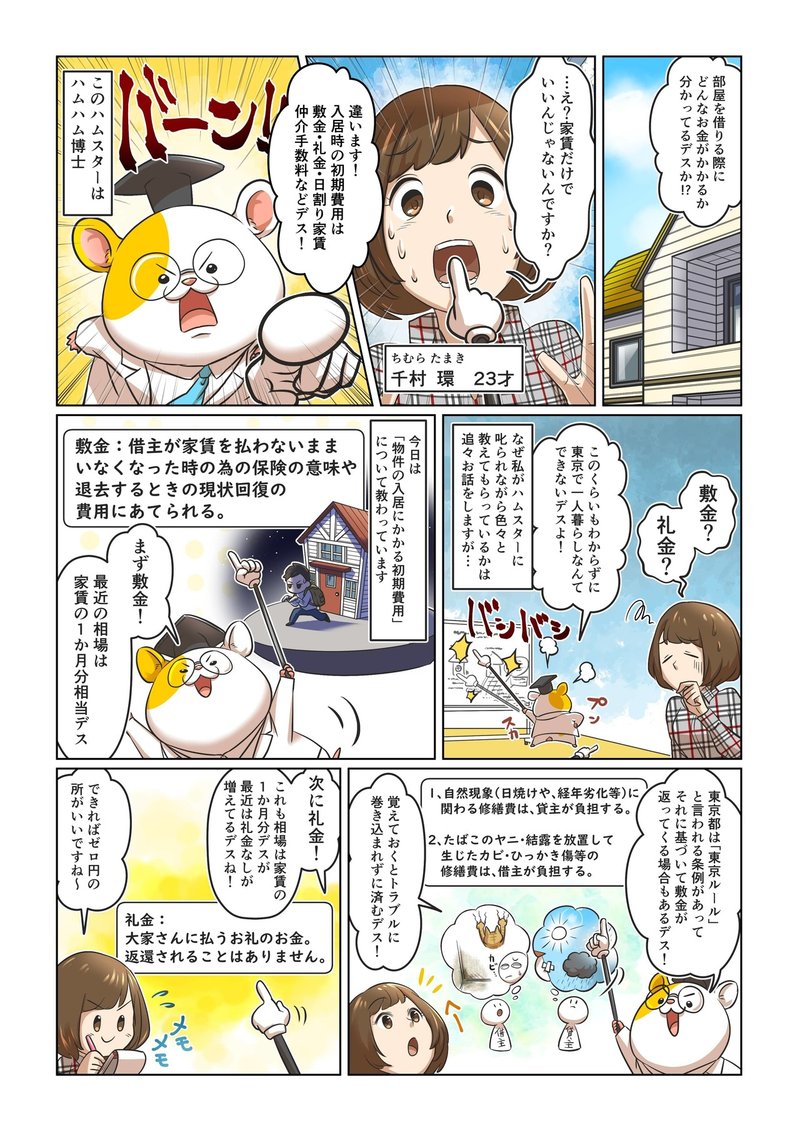 マンガでわかる 上京体験 第1話 東京の物件の入居までにかかる初期費用ってどれくらい Go Resort Baito Dive ダイブ