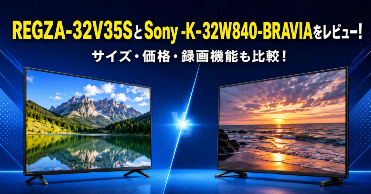 REGZA-32V35SとSony-K-32W840-BRAVIAをレビュー！サイズ・価格・録画