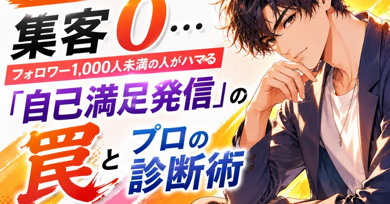 「毎日投稿しても集客できない…」フォロワー1,000人未満の個人がハマる『自己満足発信』の落とし穴と、プロが実践する客観的アカウント診断術