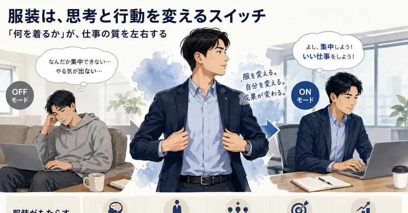 「仕事がはかどらない」のは、能力ではなく“服装”のせいかもしれない――服装は他人への印象だけでなく、自分の思考と行動を変える