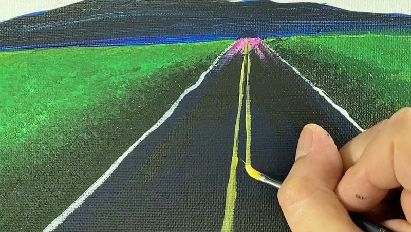 アクリル絵の具を使用した 希望の道 の描き方 初心者が簡単に絵を描く方法 Junya Art Note