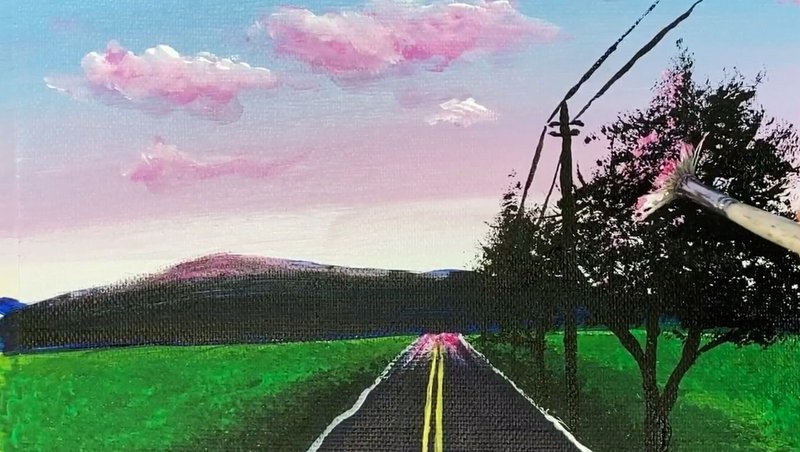 アクリル絵の具を使用した 希望の道 の描き方 初心者が簡単に絵を描く方法 Junya Art Note