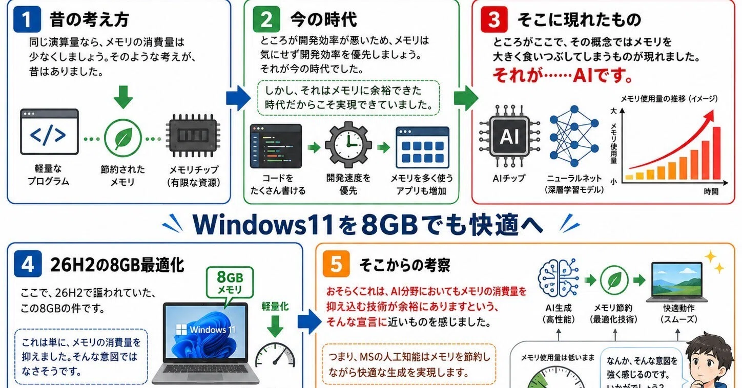AI】メモリ消費量とWindows11 26H2｜IUEC - note