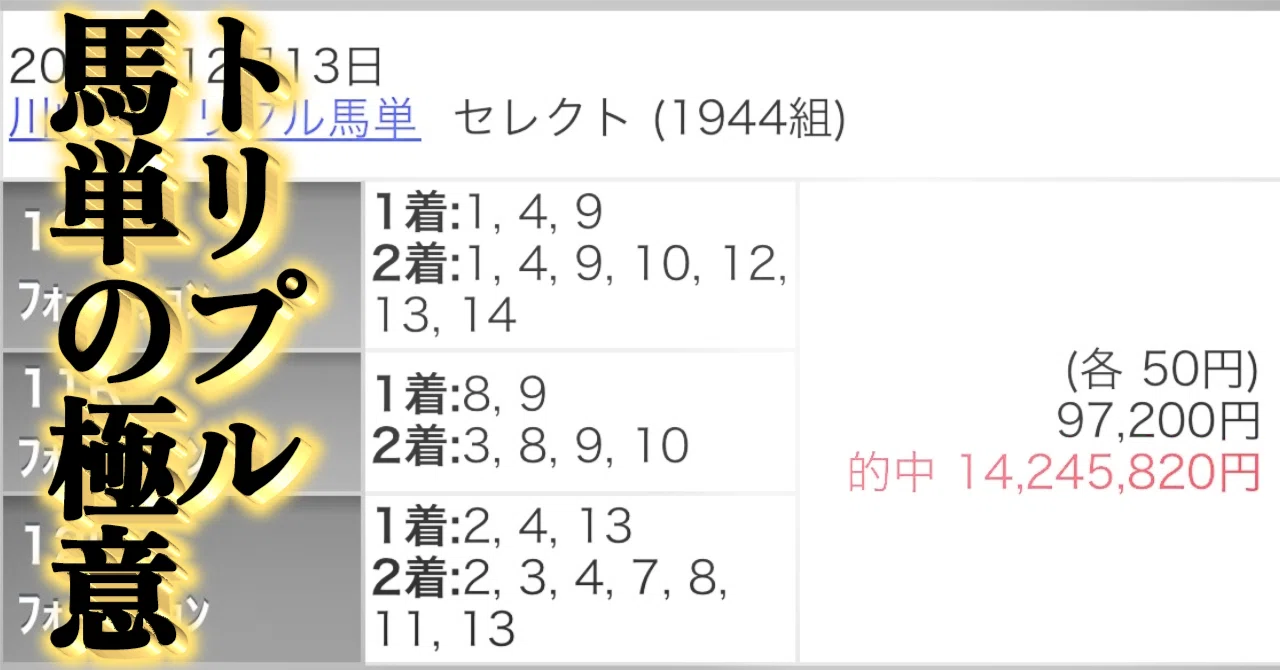 大井 トリプル馬単
