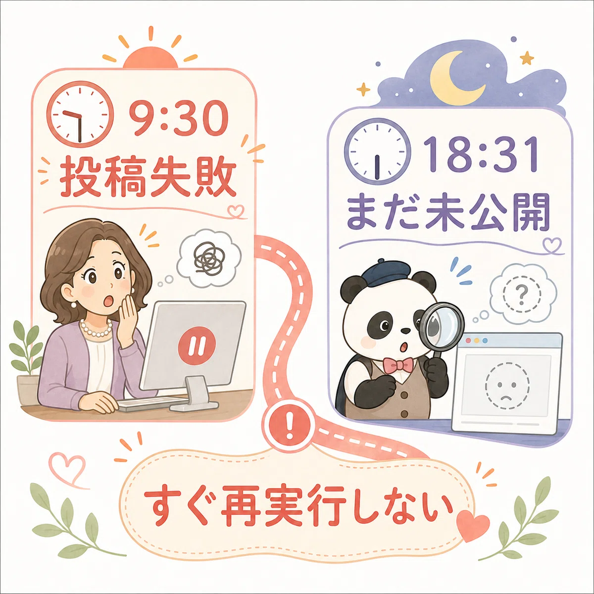 9:30の失敗から18:31の未公開確認まで