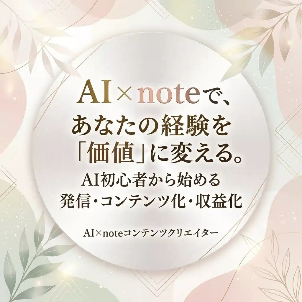 AI×note｜自分の経験を価値に変える